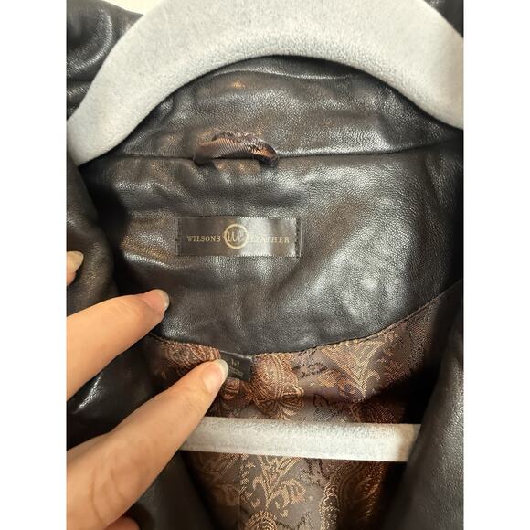 Vintage Wilson’s Leather Chocolate Brown Button Up Jacket Blazer 90’s Y2K Sz M - Picture 10 of 10